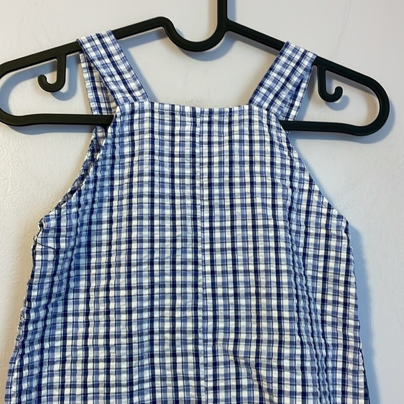 Samara Blue White Seersucker Check Frog Romper size 3T - Picture 11 of 16